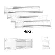 투명 서랍 칸막이 배플 플레이트 콤비네이션 텔레스코픽 프리 가능한 조절 보관 주방, 4pcs