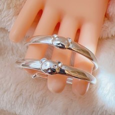 儒家寶寶 純銀999 小熊銀鐲 亮面銀鐲 彌月禮, 1個, 999熊可愛銀鐲 3.2 3.4錢