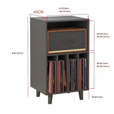 LP 보관함 선반 오디오랙 수납 음반 수납장 수납함, 1개, A20 다크그레이 밀도판 포함