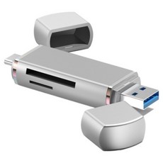 구스페리 C타입 USB 3.0 SD / MSD 멀티 카드리더기, 실버, 1개