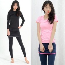 [오노마] ONM 여자한줄요가 스포츠레쉬가드9부치마레깅스