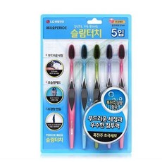페리오 PERIOE 슬림터치 흑진주 초극세모 칫솔 5개입 엘지생활건강 국내생산 저자극 프라그 세정, 1개