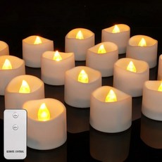 LED 플레임리스 양초 리모컨 깜박임 봉헌 전기 할로윈 크리스마스 장식 Tealight 12 개 24, 없음, 없음, 19) E 24PC - 2 Set, 1개