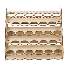 shangren DIY 기본 페인트 병 브러쉬 랙 에폭시 도구 다층 나무 주최자 보관 디스플레이 스탠드, 설명한대로, 목재, 28홀 35mm A, 1개