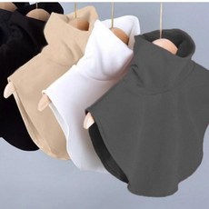 목폴라 목티 페이크폴라 넥워머 레이어드 겨울 목토시 공갈 터틀넥 페이크, 블랙