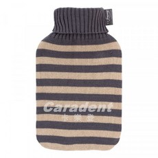 卡樂登 德國原裝 Fashy 高領針織條紋毛套 熱水袋/冰水袋 2.0L (2023/2024新色), 1個, 1、米色條紋