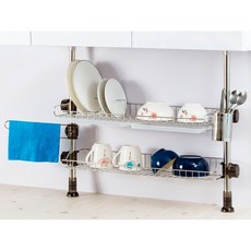 DAMDA 기둥 설치형 식기건조대 씽크선반 무타공, 1개, 600, 2단