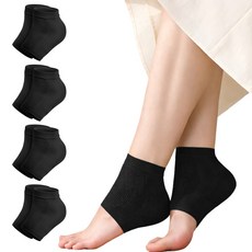 셀프핏 발 뒤꿈치 갈라짐 각질케어 풋패드 보습양말, 블랙, 4세트 블랙, 4세트