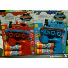電動聲光湯瑪士火車泡泡槍玩具 帶火車音效音樂/全自動LED燈光音樂卡通火車泡泡槍玩具 帶2瓶泡泡水, 1個, 加購1000cc泡泡水
