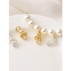 [딸랑딸랑 포인트] 왕골돗자리 왕골자리 강화도화문석 팔찌참, 14K 얕은 금 종 모양 펜던트