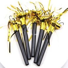 【當天出貨 在台現貨】金銀雨絲派對捲笛吹 生日派對 跨年派對助興金銀色派對笛, 金(1包10入), 1個