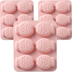 迷你鯛魚燒6格矽膠模具, 3個