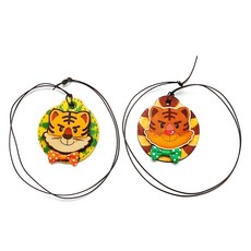 유아원 치료미술 우드공예 호랑이그림 목걸이꾸미기/ 입학선물 어린이DIY 졸업선물 엄마표놀이, 5개, 무지