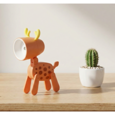 [블룸허브] LED 미니 조명 (건전지포함) 파스텔 점박이 사슴 감성 무드등 수면등 캠핑등 독서등 아이방 인테리어 수유등, 오렌지