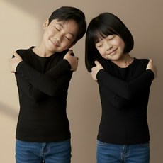 르브니 주니어 모달 겨울 티셔츠 내복 상의 히트앤웜 슬림핏 긴팔 이너티 롱슬리브 아동 내의