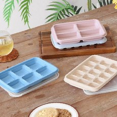 실리콘 아이스 트레이 4종 냉동실 이유식 양념 소스 보관용기 큐브 분리형 덮개, 1개