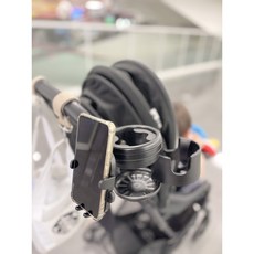 아가츄 3 in 1 유모차컵홀더 이중락 더블락 컵홀더 2구 스마트폰 바라보기 거치대 유모차 개모차 멀티 호환, 1개, 더블락 블랙