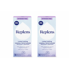 Replens 질 모이스처라이저 14회분 오래 지속 여성 질 보습제 + 재사용 어플리케이터, 35g, 2개