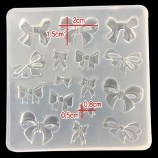 와이지알씨 미라클 실리콘 몰드 리본 왕관 캔디형 모음 UV레진 에폭시레진 미니어쳐, 44-1.실리콘 몰드 리본 16구, 1개