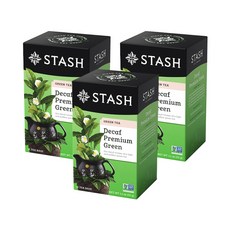 스태쉬티 프리미엄 그린 디카브 티 티백, 1.8g, 54개입, 18개입, 3개