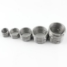 5pcs 금속 분할 반지 플랫 와이어 더블 루프 열쇠 고리 15-38mm 키 체인 DIY 가죽 공예 하드웨어 스테인레, 05 25mm outer diameter
