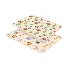 雪倫小舖 寶寶地墊 爬行墊 180*100安全遊戲墊 嬰兒防撞墊 摺疊防水防潮墊 野餐墊, 動物森友