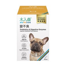 MORESON 木入森 犬寶變不臭 益生菌，改善體味，維持消化道機能，天然成分, 30包/盒, 消化, 1個