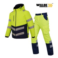 윌비 형광 패딩점퍼 패딩바지 작업복 작업복세트 PR714 PR909