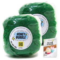 진텍스 허니 버블 수세미 콘사(400g)x2볼+수세미도안A(9종), 35_그린