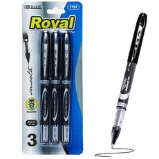 [ 미국 BAZIC ]1723 블랙 롤러볼펜 고급볼펜, 3개입세트