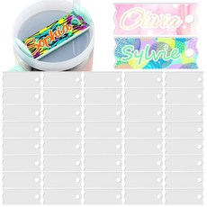 승화 명판 태그 블랭크 40개 맞춤형 1.2L(40온스) 텀블러 PVC 열 전달 소재 매트 사진 효과 맞춤형 컵 뚜껑 토퍼 마크, 승화 명판 태그 블랭크 40개, 맞춤형 1.2L(40온