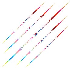 Ryusei 차량 스티커 쌍용 로고 호환 홀로그램 야광 꾸미기 태극기 라인 데칼 스티커 토레스 렉스턴 코란도 호환 R226-S, 2개, Rexton-홀로그램 2개, Rexton-홀로그램