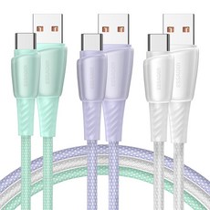 Essager 다채로운 PD100W 6A USB A타입 to C타입 고속충전 케이블 2개입, 2개, 블루, 2m 2개, 블루, 2m
