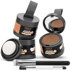 여성용 루트 커버업 파우더 5개 그레이 커버용 루트 터치업 헤어 컬러 헤어라인 파우더는 대머리 반점 눈썹 수염 라인을 위한 얇은 모발 대머리 부위를 숨깁니다(다크, 미디움 브라운