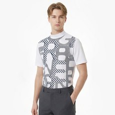 [보그너] 남성 하이넥 로고빅 프린트 반팔 티셔츠