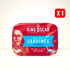 King Oscar 野生捕撈 水煮無鹽沙丁魚, 106g, 1個