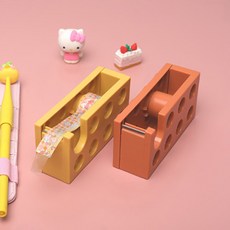 브릭 블럭 테이프 커터기 디스펜서, 1개, 레드