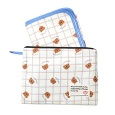 세맘스 스크래치에 강한 경량 방수 캠핑 소풍돗자리 휴대용 양면방수 피크닉매트+파우치세트, 크림꾸몽