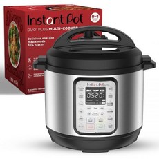 인스턴트 포트 듀오 플러스 9-in-1 멀티쿠커 압력솥 슬로우쿡 밥솥 찜기 소테 요거트 워머 살균기 800가지 이상의 레시피가 포함된 앱 스테인리스 스틸 6쿼, 6 Quarts, Duo Plus