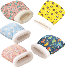 兔子圖案半封閉式寵物窩 柔軟舒適小型犬貓咪睡墊 可愛造型寵物用品, 黃色小熊, 1個