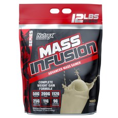 Nutrex Research Mass Infusion增肌高蛋白奶昔, 香草, 5.45kg, 1包