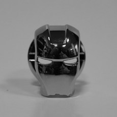 아이언맨 스타트버튼 커버 메탈 자동차 시동버튼, 1개, 실버