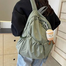 가벼운 소재의 데일리 출근용 학생용 캐주얼 백팩, 카키