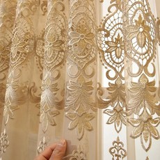 유럽 스타일 놓은 창 커튼 거실 침실 빛 장식, 03 1PC W250cmxH250cm, 02 Rod pocket, 1. Tulle