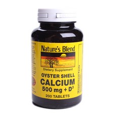 Nature's Blend 牡蠣殼鈣維他命D3補充錠, 1個, 200 件