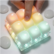 키캡월드 LED 조약돌 키캡 키링 클리커 딸깍이 키보드 키홀더, 1개, 조약돌 9구
