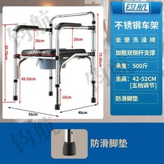 Shark家具 萬向煞車超大輪款 不鏽鋼材質 可洗澡/可坐便/可移動 便攜折疊輪椅, 1個, 56寬*小角款*軟座,不銹鋼材質-防水-可折疊-坐便洗澡椅順豐