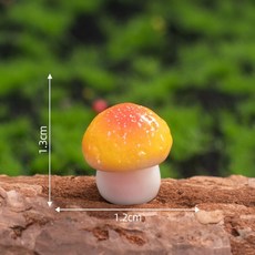 微景觀苔蘚裝飾品 仿真蘑菇DIY擺件 客廳裝飾樹脂工藝品配件 - 2026開運首選, 仿真蘑菇實色-大號2號小不點蘑菇, 1個