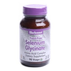 Bluebonnet 硒甘胺酸植物膠囊, 1個, 90 件