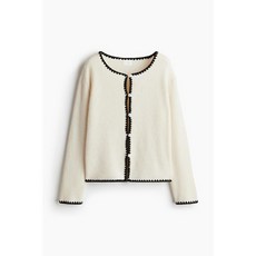 국내백화점 H&M 가디건 브랜드관 블랭킷 스티치 크림 1275133001 커플 사무실 (BK파우치 증정)